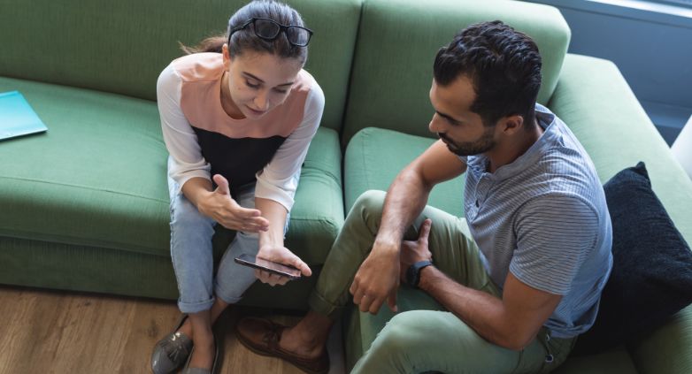 woman explain with her husband the importance of physical health for coping addiction