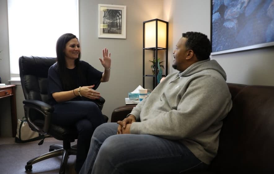 Individual addiction recovery counseling session in a supportive Connecticut setting