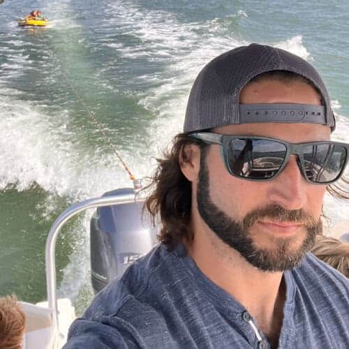 Ryan Hocking enjoying time on the water, reflecting balance and healthy living at Project Courage